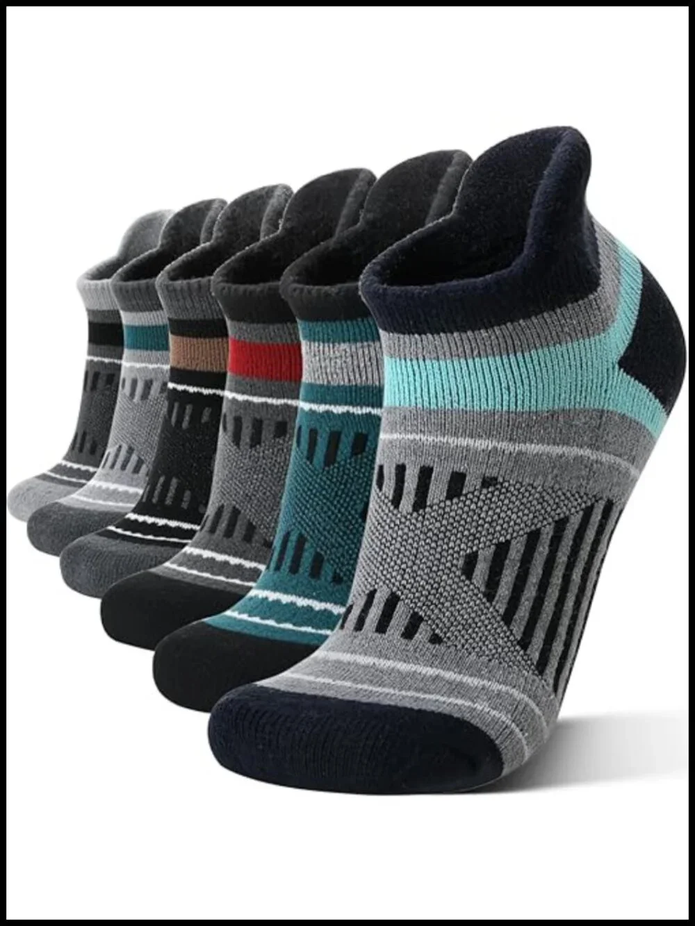 6 Pairs Merino Wool Hiking Running Socks Compression Ankle Athletic No Show